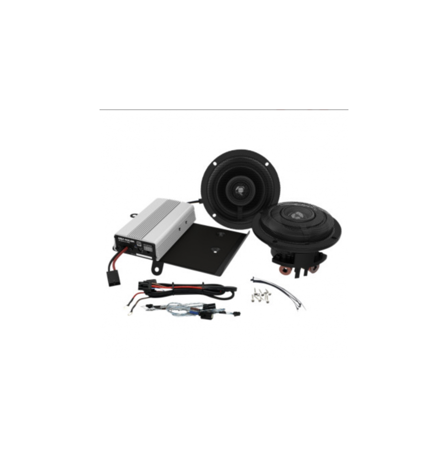 WILD BOAR AUDIO 400 WATT AMP/SPEAKER KIT 2014- FLH WILD BOAR AUDIO 400 WATT AMP/SPEAKER KIT 2014- FLH