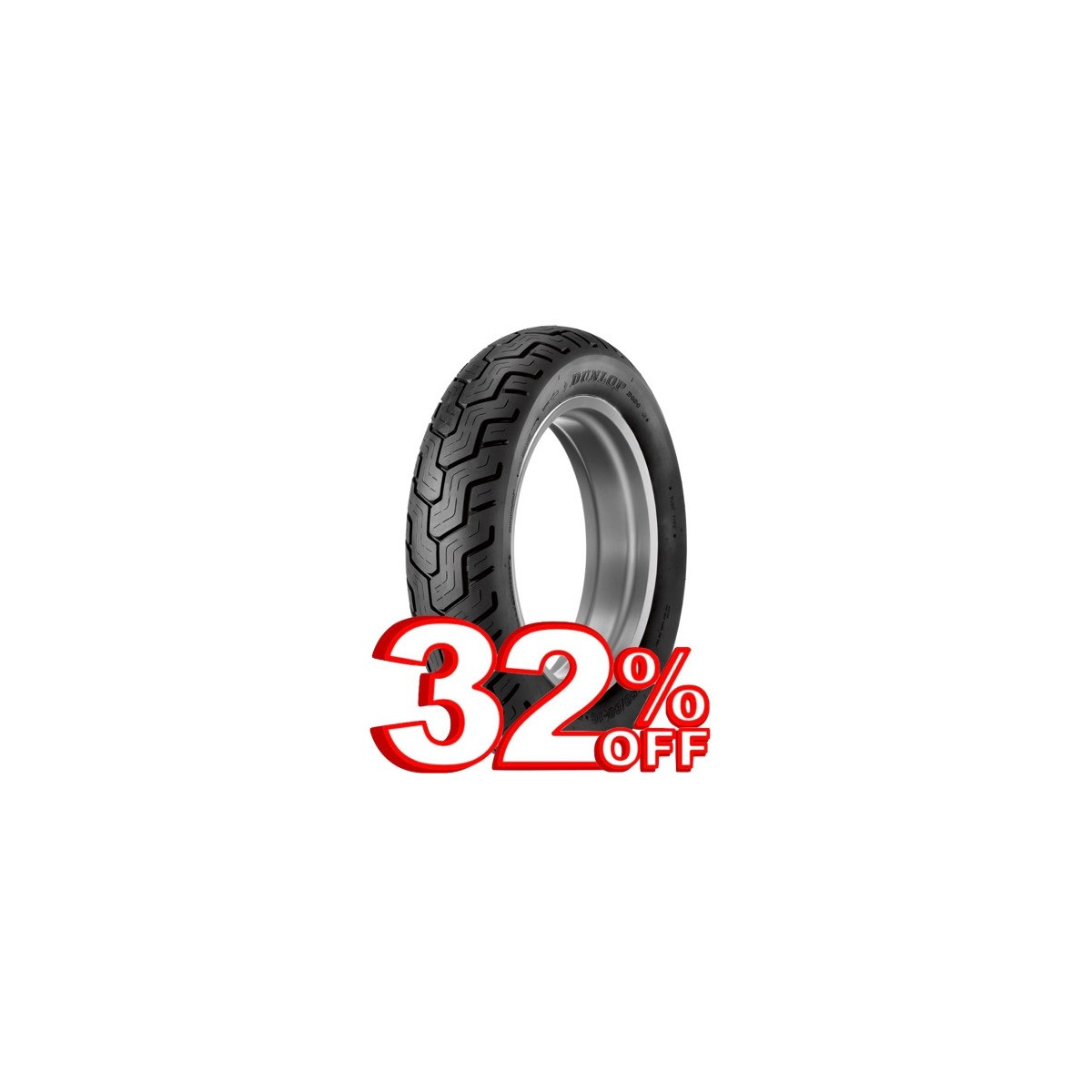 170/80-15 DUNLOP 77H D404 REAR MOTORCYCLE TIRE