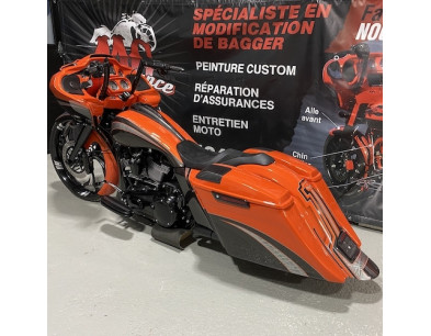2014 ET+ ENSEMBLE VALISES (SACOCHES) ET AILE ARRIÈRE SUPER ALLONGÉES BAGGER MG PERFORMANCE HARLEY DAVIDSON TOURING