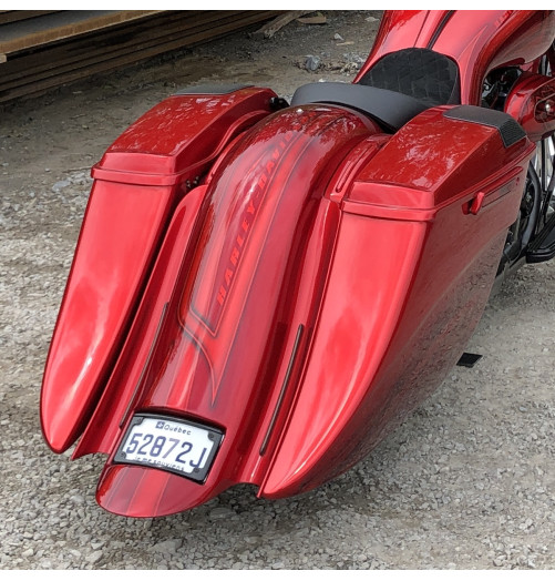 2009-2013 SUPER STRETCHED SADDLEBAGS BAGGER AND REAR FENDER SUPER ...