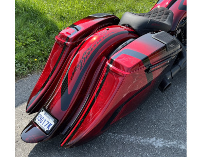 2009-2013 SUPER STRETCHED SADDLEBAGS BAGGER AND REAR FENDER SUPER EXTENDED MG PERFORMANCE HARLEY DAVIDSON TOURING