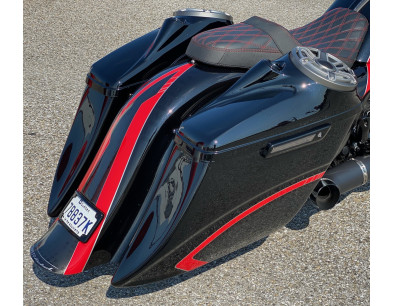 2009-2013 SUPER STRETCHED SADDLEBAGS BAGGER AND REAR FENDER SUPER EXTENDED MG PERFORMANCE HARLEY DAVIDSON TOURING