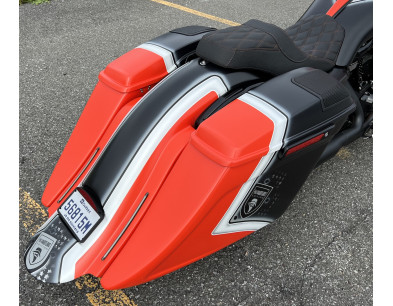 2014+ MODEL 1 SUPER STRETCHED SADDLEBAGS BAGGER AND REAR FENDER SUPER EXTENDED MG PERFORMANCE HARLEY DAVIDSON TOURING