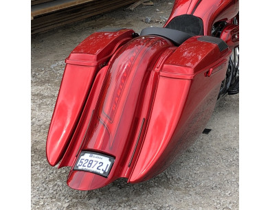 2014+ MODEL 2 SUPER STRETCHED SADDLEBAGS BAGGER AND REAR FENDER SUPER EXTENDED MG PERFORMANCE HARLEY DAVIDSON TOURING