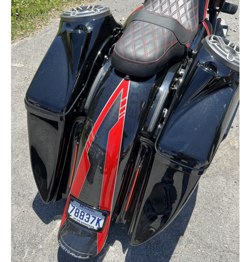 2014+ MODEL 4 SUPER STRETCHED SADDLEBAGS BAGGER AND REAR FENDER SUPER EXTENDED MG PERFORMANCE HARLEY DAVIDSON TOURING