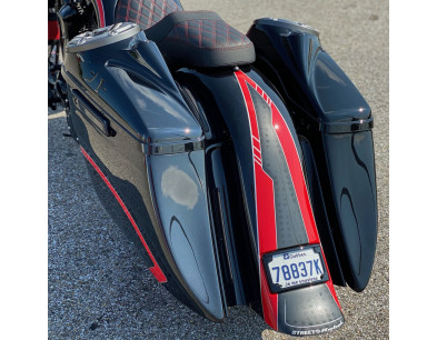 2014+ MODEL 4 SUPER STRETCHED SADDLEBAGS BAGGER AND REAR FENDER SUPER EXTENDED MG PERFORMANCE HARLEY DAVIDSON TOURING