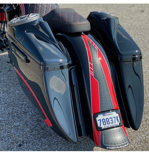 2014+ MODEL 4 SUPER STRETCHED SADDLEBAGS BAGGER AND REAR FENDER SUPER EXTENDED MG PERFORMANCE HARLEY DAVIDSON TOURING