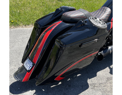 2014+ MODEL 4 SUPER STRETCHED SADDLEBAGS BAGGER AND REAR FENDER SUPER EXTENDED MG PERFORMANCE HARLEY DAVIDSON TOURING